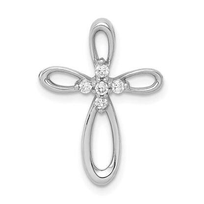 14K Weißgold Kettenanhänger (Gleitanhänger) mit 0,10 ct. im Labor gezüchteten Diamanten VS/SI+ G+