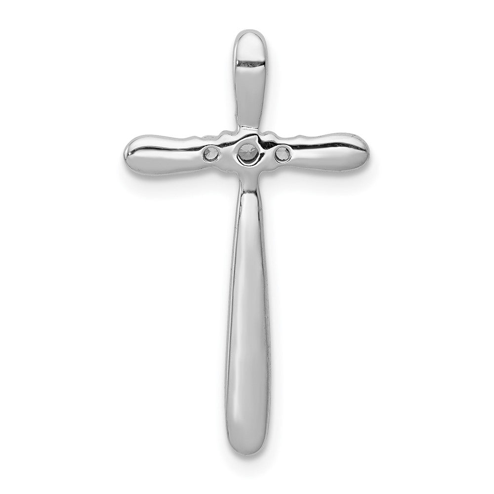 14K Weißgold 1/10ct. Echt Diamant Kreuz Kette Anhänger