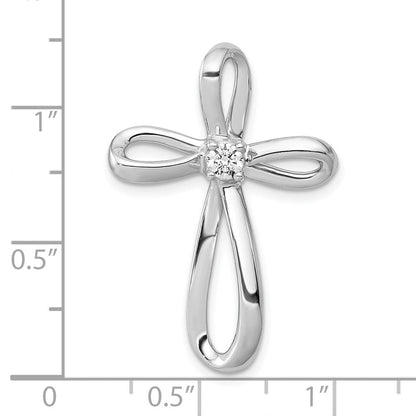 10K Weißgold 10K 1/6ct. Diamant Kreuz Kette Anhänger