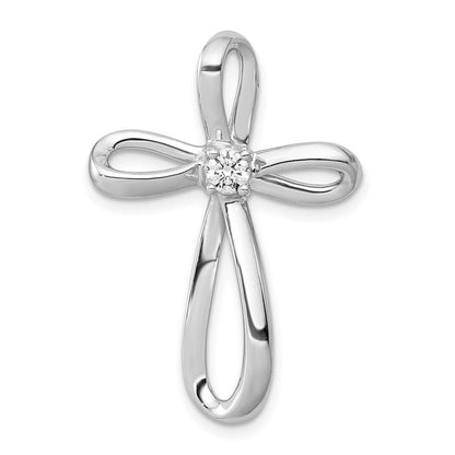 10K Weißgold 10K 1/6ct. Diamant Kreuz Kette Anhänger