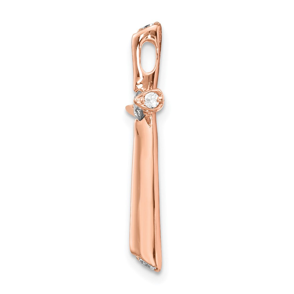 14K Roségold 1/5ct. Echt Diamant Kreuz Kette Anhänger