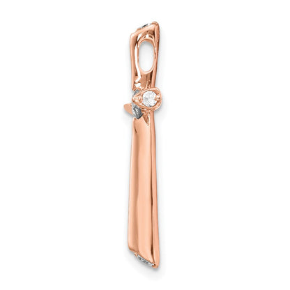 14K Roségold 1/5ct. Echt Diamant Kreuz Kette Anhänger