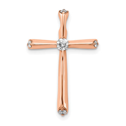14K Roségold 1/5ct. Echt Diamant Kreuz Kette Anhänger