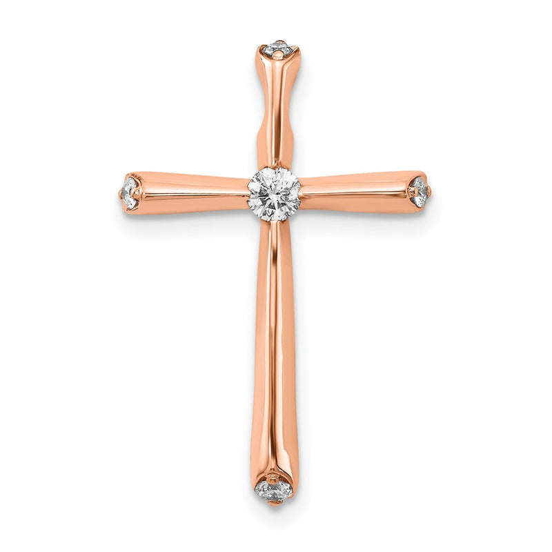 14K Roségold 1/5ct. Echt Diamant Kreuz Kette Anhänger