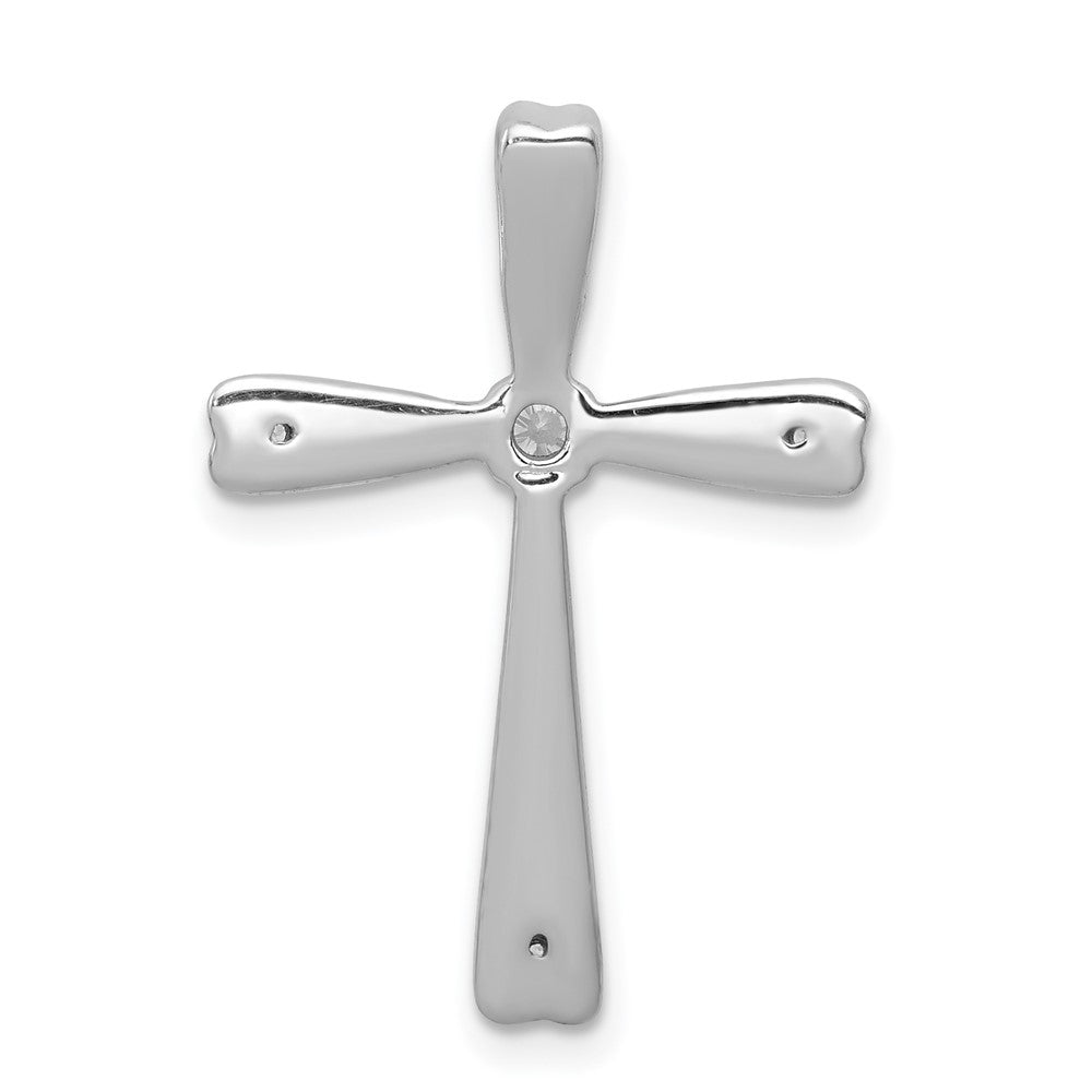 14K Weißgold 1/10ct. Echt Diamant Kreuz Kette Anhänger