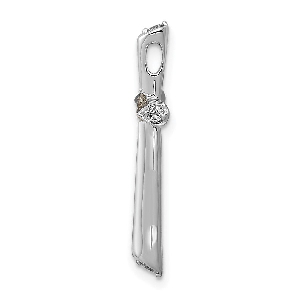 14K Weißgold 1/5ct. Echt Diamant Kreuz Kette Anhänger