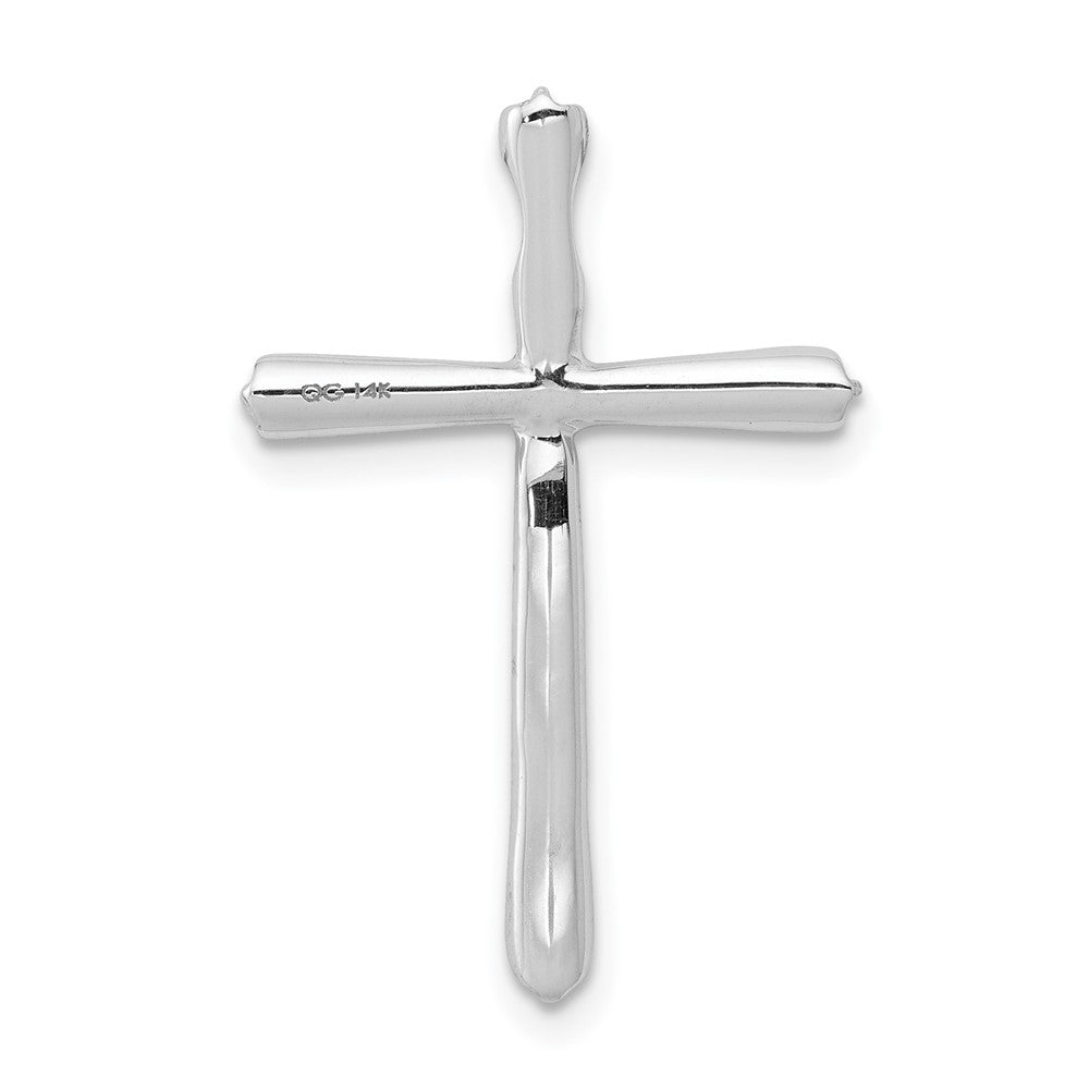 14K Weißgold 1/5ct. Echt Diamant Kreuz Kette Anhänger