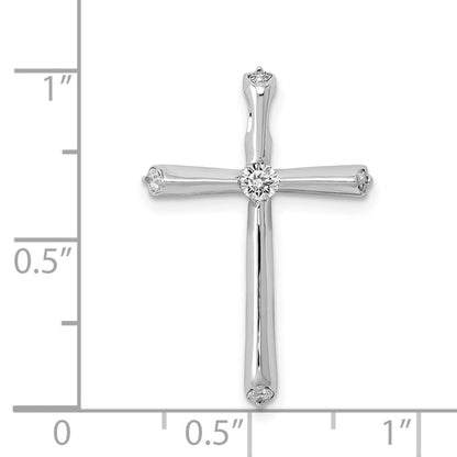 14K Weißgold 1/5ct. Echt Diamant Kreuz Kette Anhänger