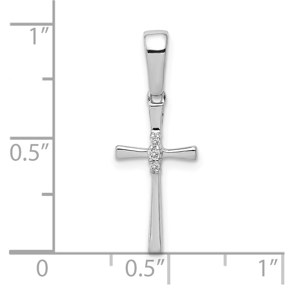 10K Weißgold 10K.02ct. Diamant Kreuz Anhänger