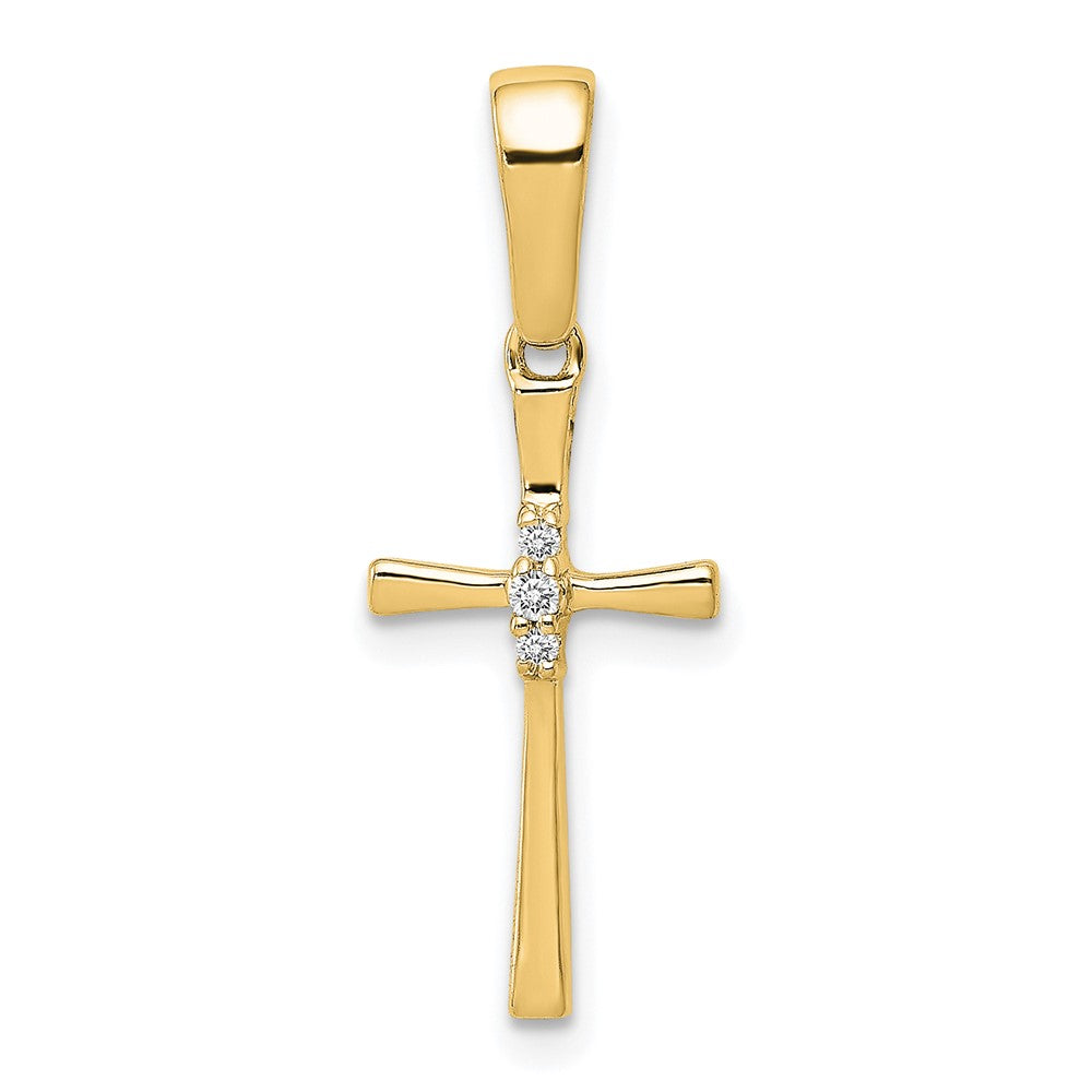 10K Gelbgold 10K.02ct. Diamant Kreuz Anhänger