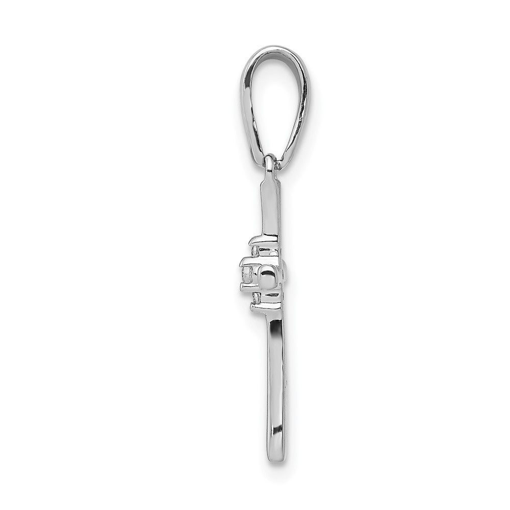 14K Weißgold Kreuzanhänger mit 0,02 ct. echtem Diamant