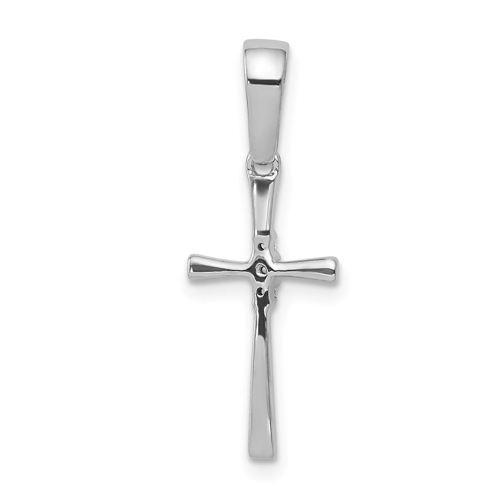 14K Weißgold Kreuzanhänger mit 0,02 ct. echtem Diamant