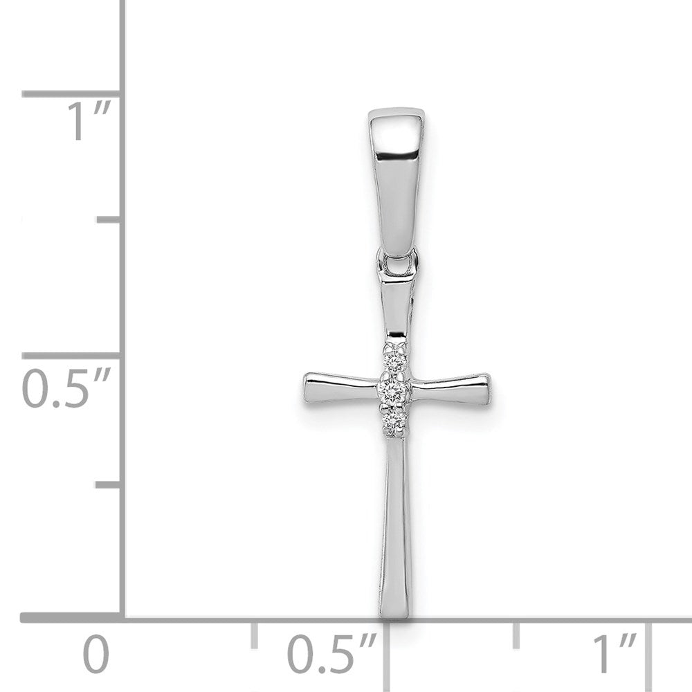 14K Weißgold Kreuzanhänger mit 0,02 ct. echtem Diamant