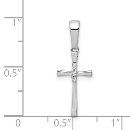 14K Weißgold Kreuzanhänger mit 0,02 ct. echtem Diamant