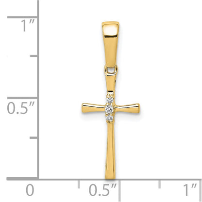 14K Gelbgold 0,02 ct. Echter Diamant-Kreuzanhänger