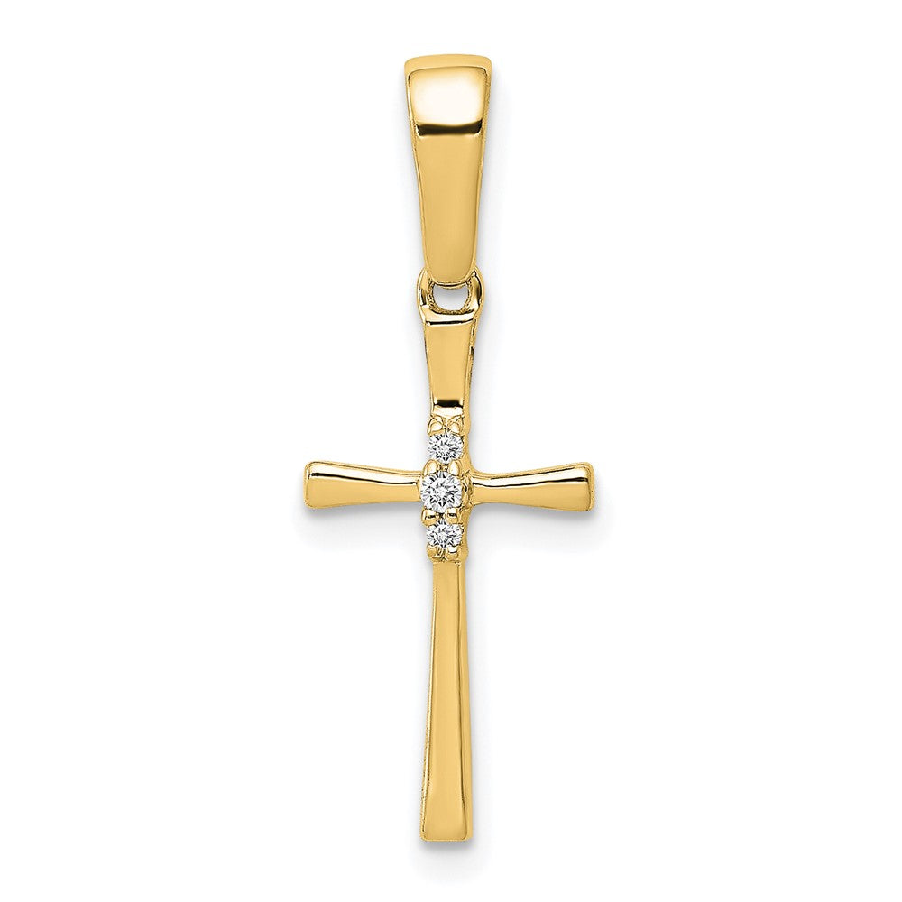 14K Gelbgold 0,02 ct. Echter Diamant-Kreuzanhänger