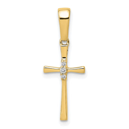14K Gelbgold 0,02 ct. Echter Diamant-Kreuzanhänger
