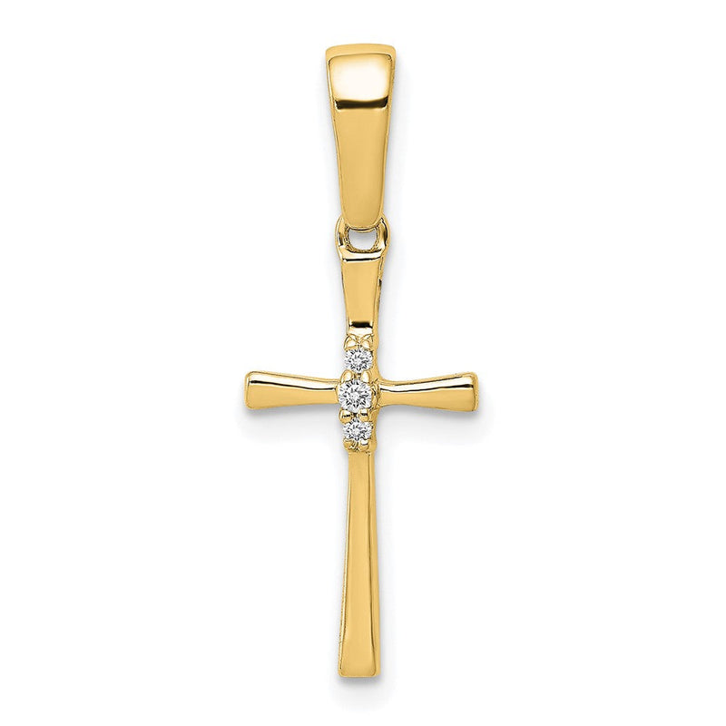 14K Gelbgold 0,02 ct. Echter Diamant-Kreuzanhänger