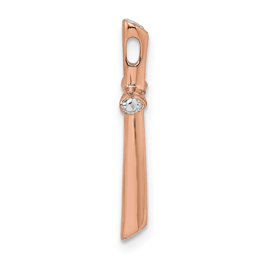 14K Roségold.01ct Echt Diamant Kette Anhänger