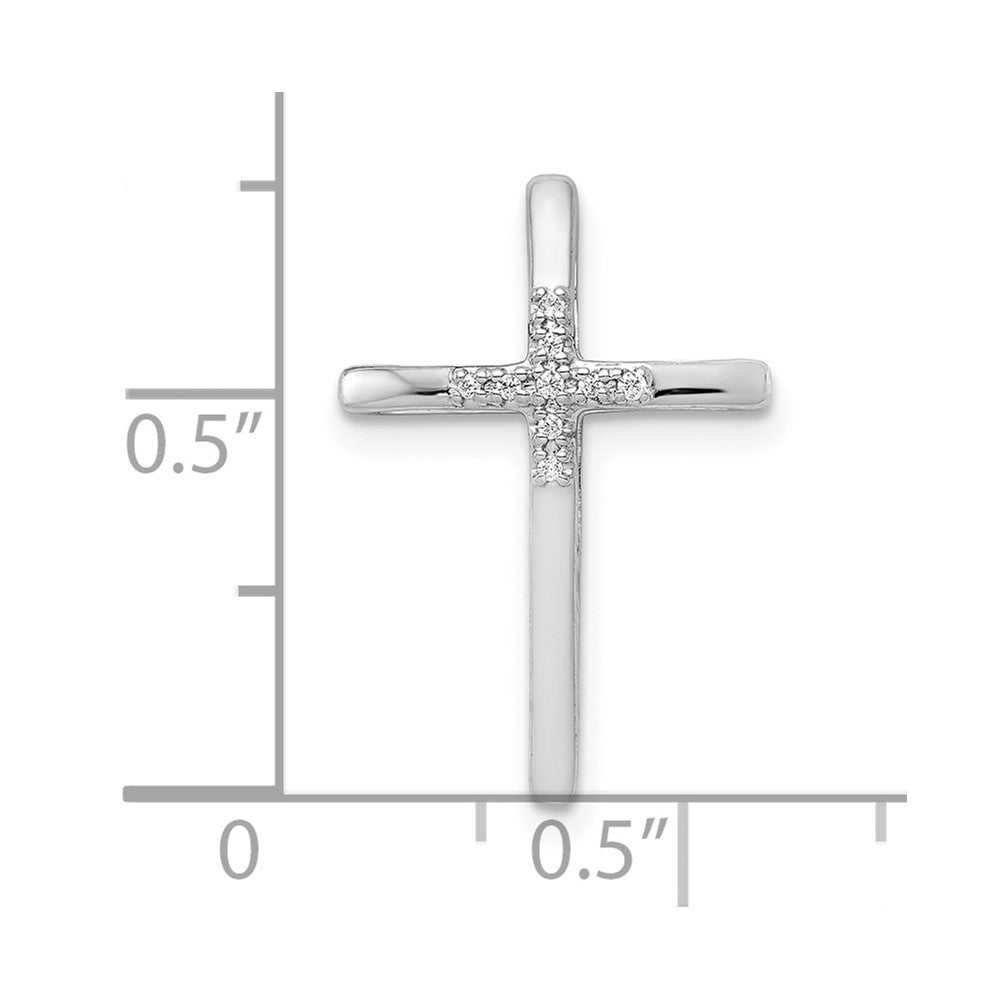 10K Weißgold 10K.03ct. Diamant Kreuz Kette Anhänger