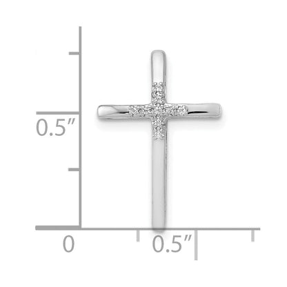 10K Weißgold 10K.03ct. Diamant Kreuz Kette Anhänger