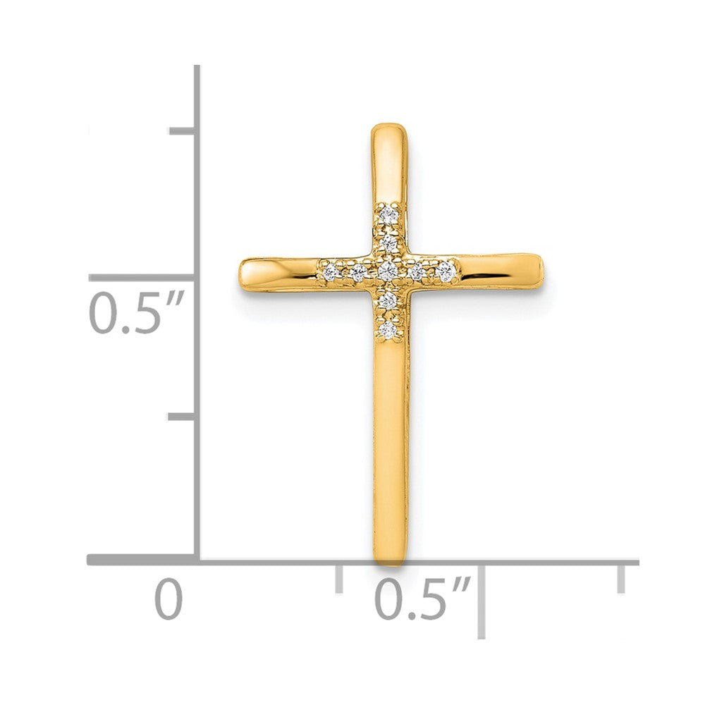 10K Gelbgold 10K.03ct. Diamant Kreuz Kette Anhänger