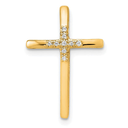 10K Gelbgold 10K.03ct. Diamant Kreuz Kette Anhänger
