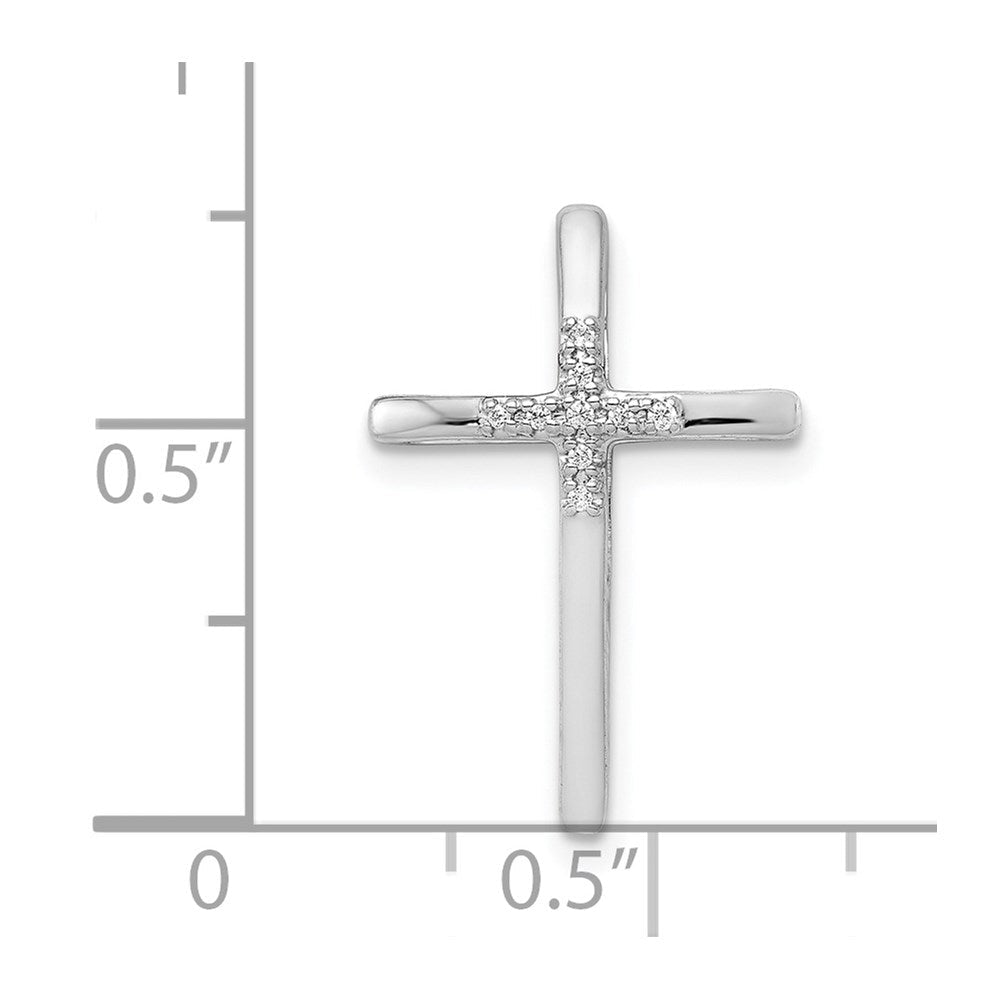 14K Weißgold.03ct. Diamant Kreuz Kette Anhänger