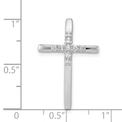 14K Weißgold 1/10ct. Echt Diamant Kreuz Kette Anhänger