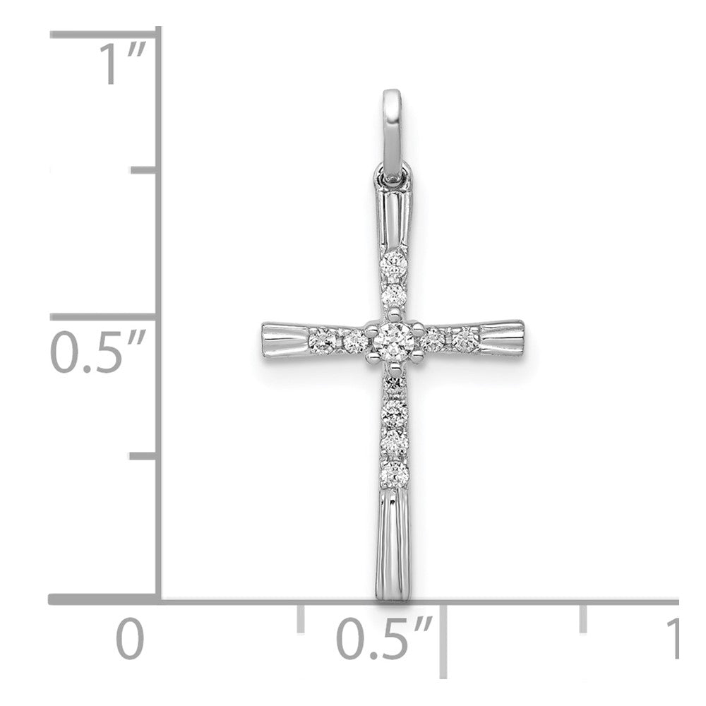 10K Weißgold 10K 1/10ct. Diamant Kreuz Anhänger