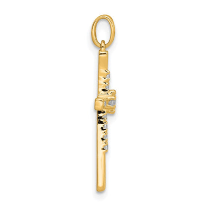 10K Gelbgold 10K 1/10ct. Diamant Kreuz Anhänger