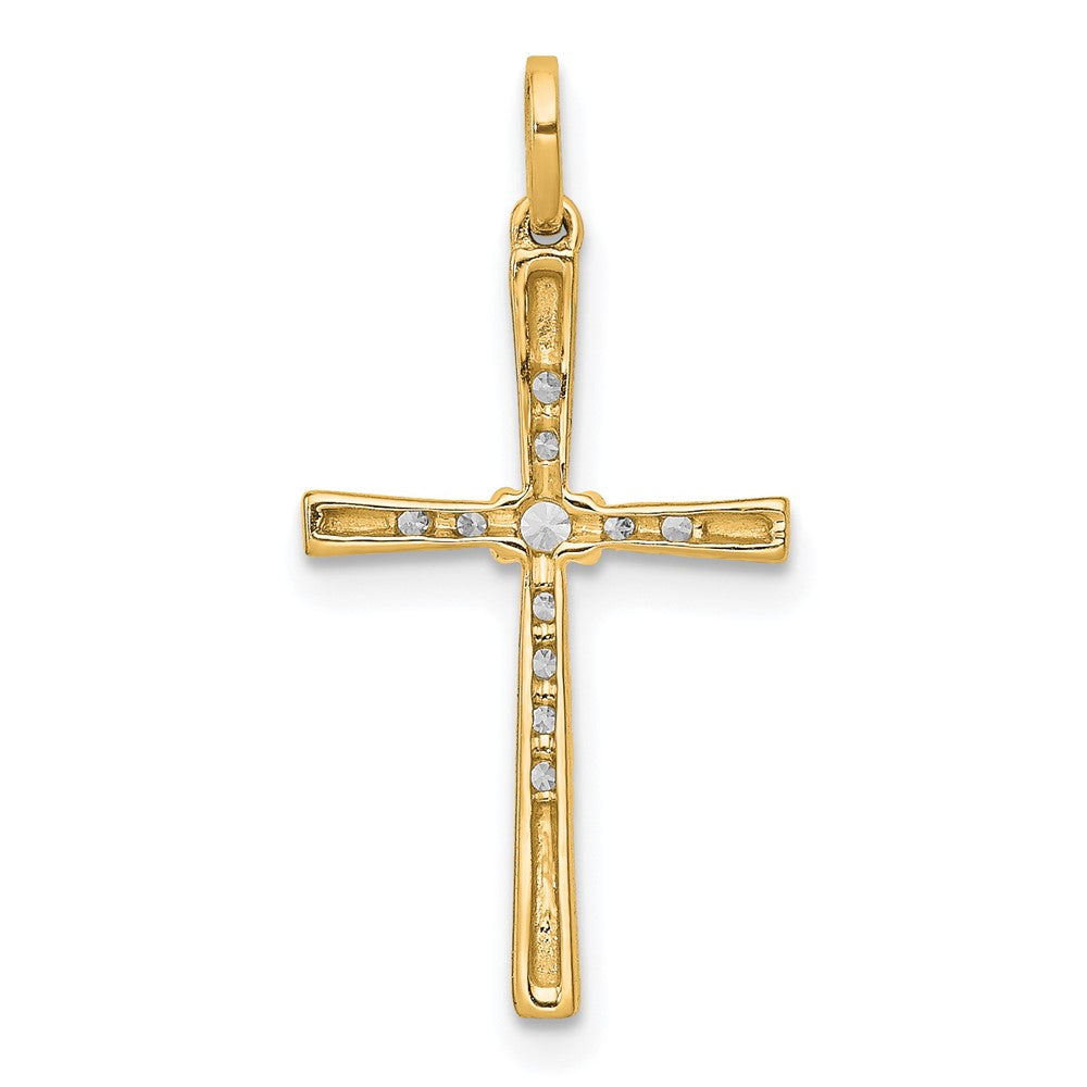 10K Gelbgold 10K 1/10ct. Diamant Kreuz Anhänger