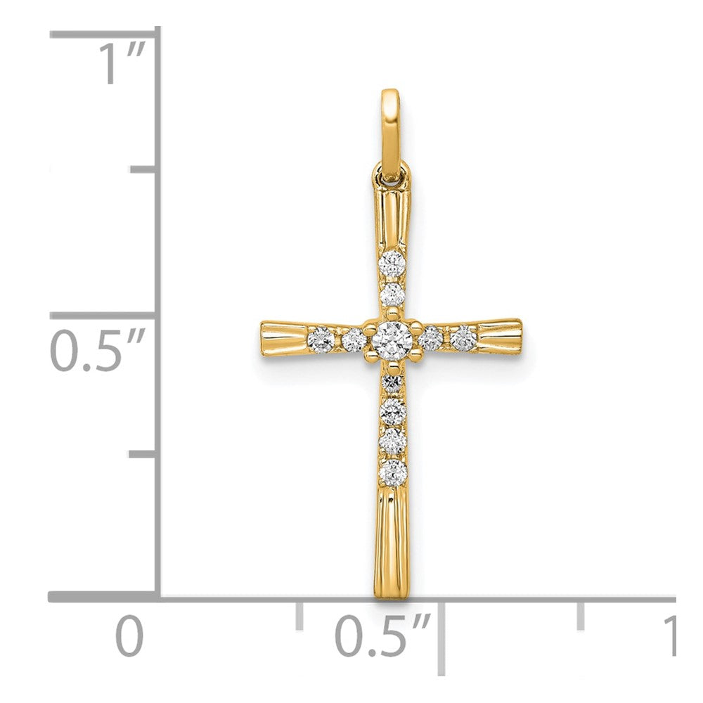 10K Gelbgold 10K 1/10ct. Diamant Kreuz Anhänger