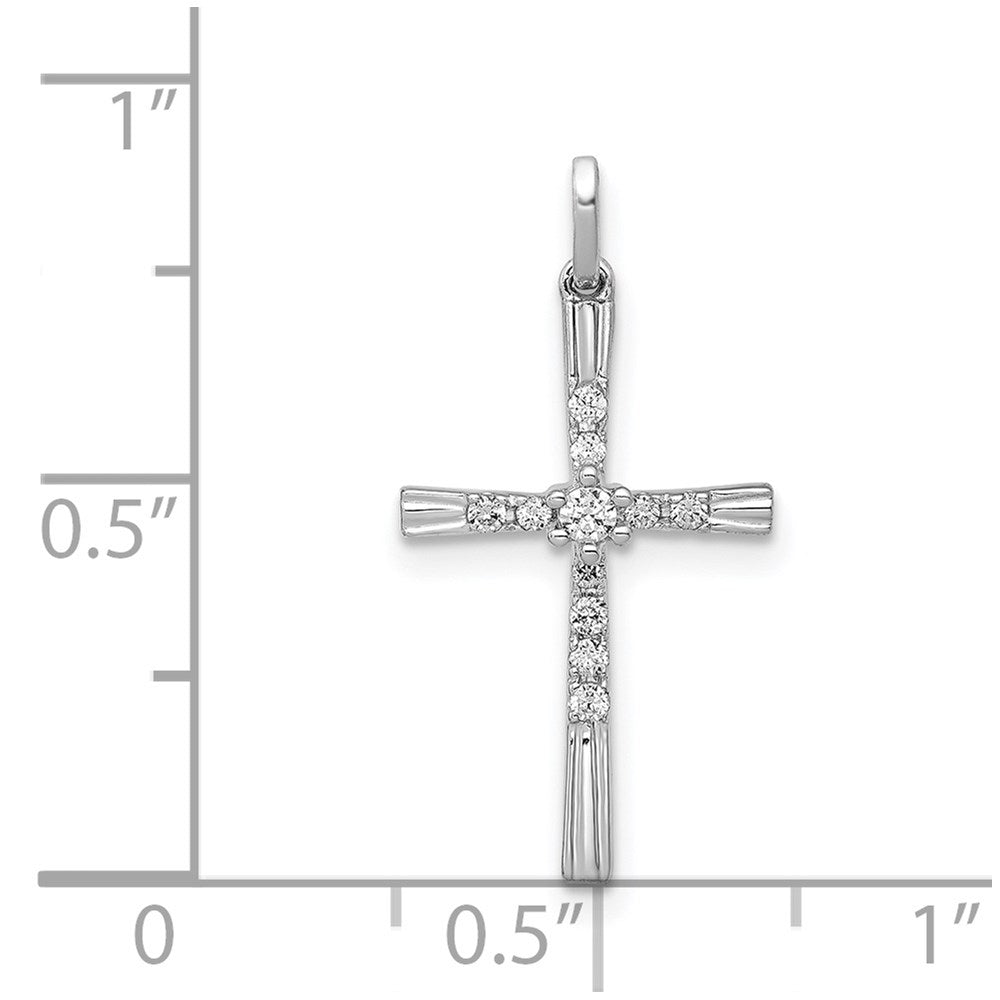 14 Karat Weißgold Kreuzanhänger mit 0,10 ct. echten Diamanten
