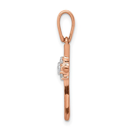 10K Roségold.03ct. Diamant Kreuz Anhänger