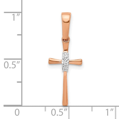 10K Roségold.03ct. Diamant Kreuz Anhänger