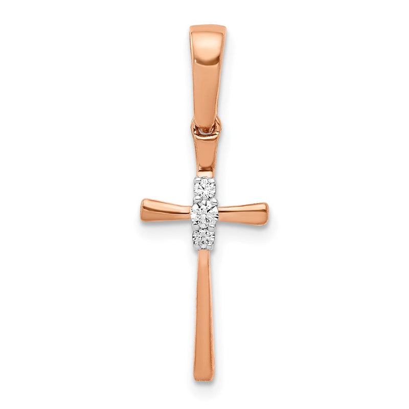 10K Roségold.03ct. Diamant Kreuz Anhänger