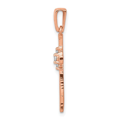 14K Roségold Kreuzanhänger mit 0,03 ct. echtem Diamant
