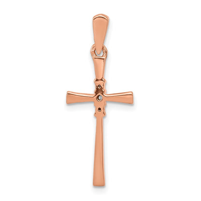 14K Roségold Kreuzanhänger mit 0,03 ct. echtem Diamant