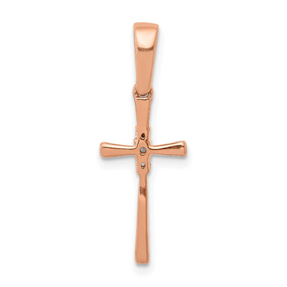 14K Roségold Kreuzanhänger mit 0,05 ct. echtem Diamant