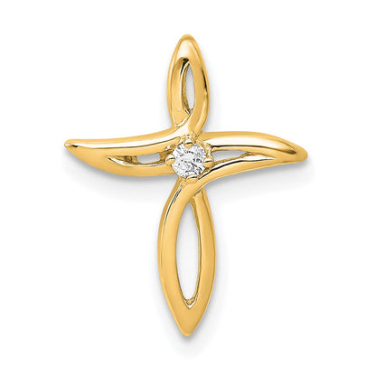 10K Gelbgold 10K Aa Diamant Kreuz Anhänger