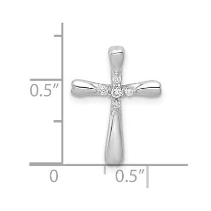 10K Weißgold 10K 1/20ct. 5-stone Diamant Kreuz Kette Anhänger
