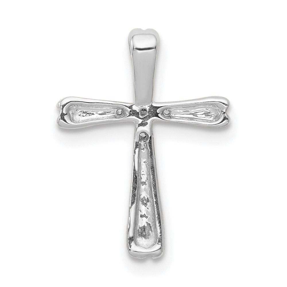 14K Weißgold 1/20ct. 5-stone Echt Diamant Kreuz Kette Anhänger