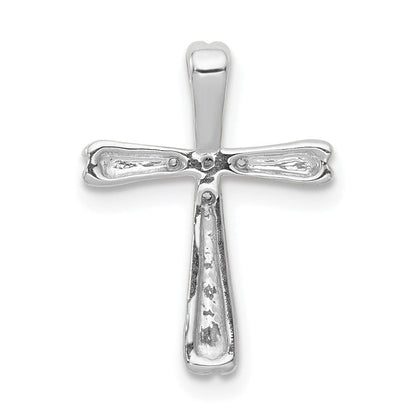 14K Weißgold 1/20ct. 5-stone Echt Diamant Kreuz Kette Anhänger