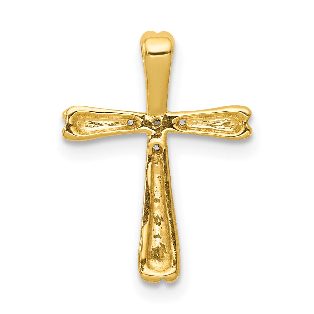 14K Gelbgold Kreuz-Gleitanhänger mit echten Diamanten