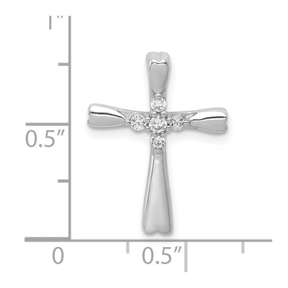 10K Weißgold 10K 1/6ct. 5-stone Diamant Kreuz Kette Anhänger