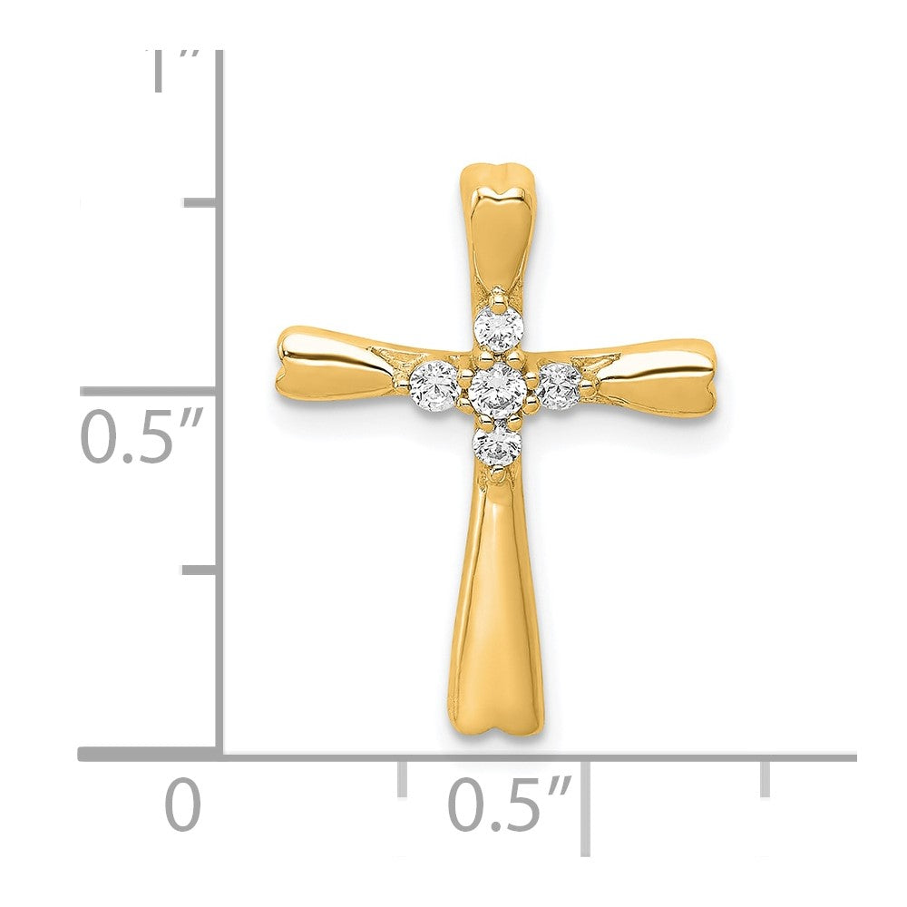10K Gelbgold 10K Diamant Kreuz Anhänger
