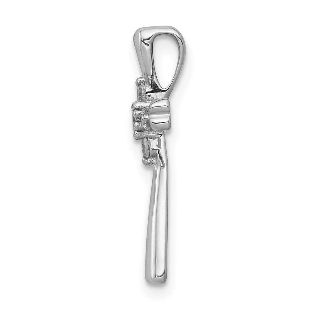 14K Weißgold 0,10 ct. Laborgezüchteter Diamant VS/SI+ G+ Kreuz-Ketten-Gleitanhänger