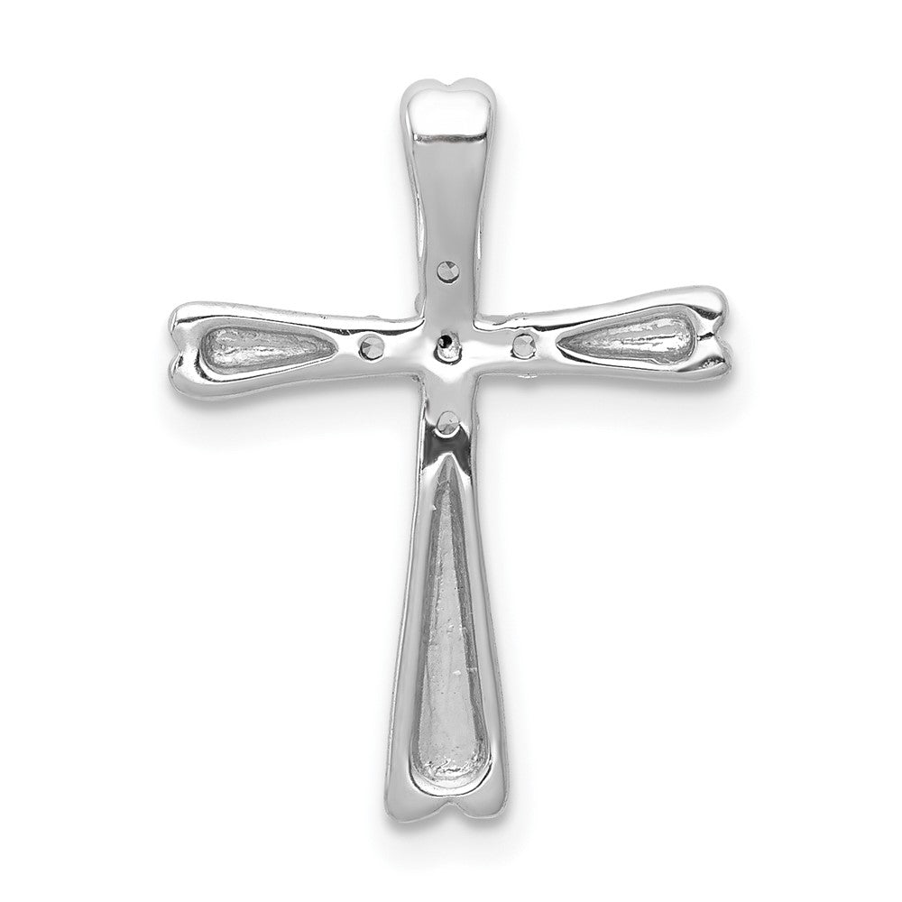 14K Weißgold 0,10 ct. Laborgezüchteter Diamant VS/SI+ G+ Kreuz-Ketten-Gleitanhänger