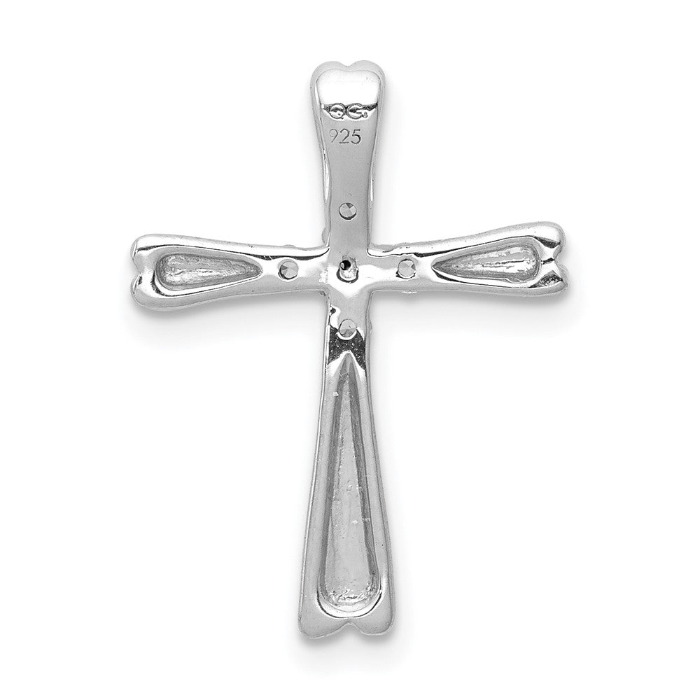 14K Weißgold 1/6ct. 5-stone Echt Diamant Kreuz Kette Anhänger